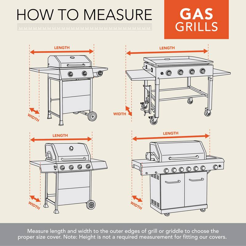 Modern Leisure Garrison Waterproof 5-6 Burner Grill Cover, 73" W x 25" D x 44.5" H, Heather Gray, Model