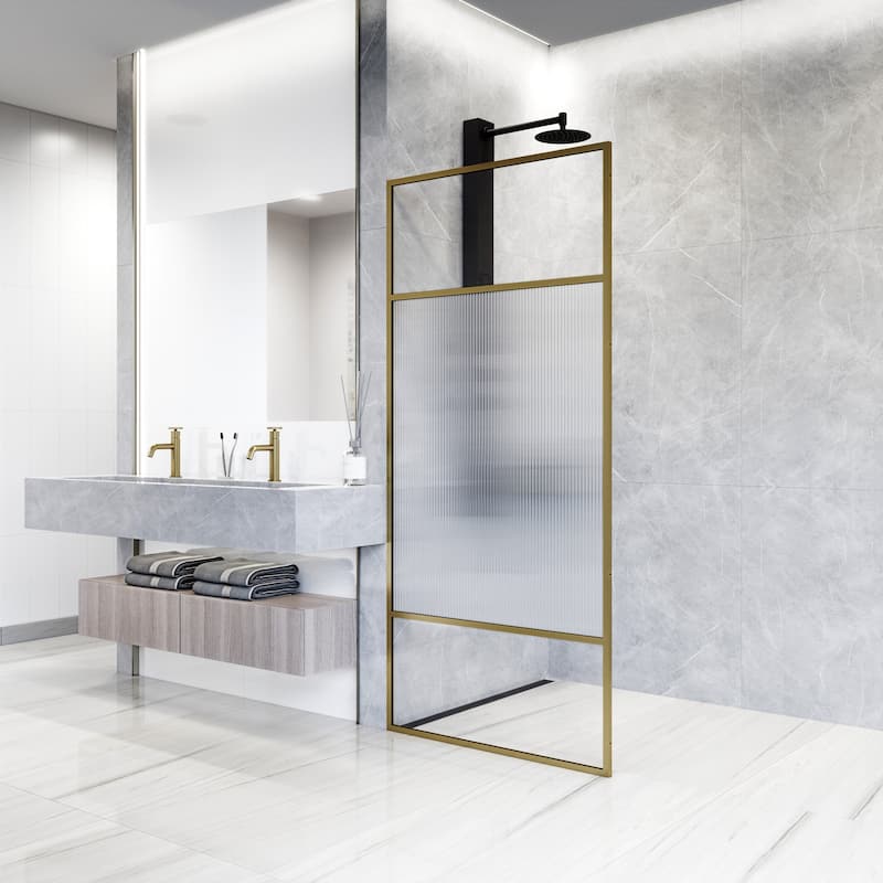 VIGO Essex 34" W x 74" H Framed Fixed Shower Screen