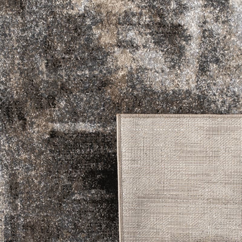 Modern Designer Rug in Cream Brown Black