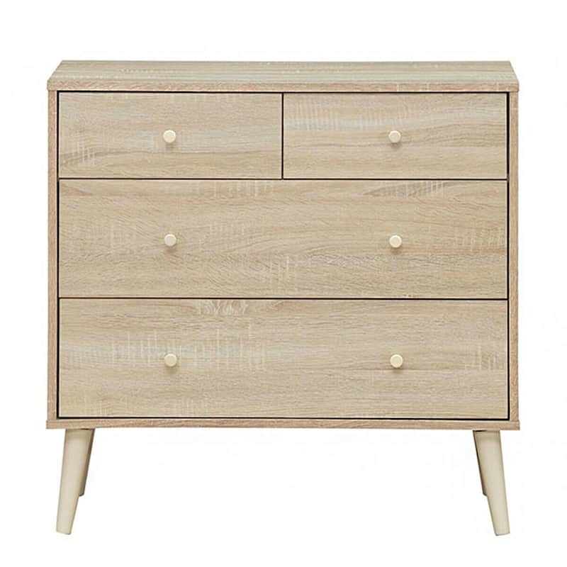 Gymax 4-Drawer Dresser Chest Cabinet Storage Organizer Rubber Leg
