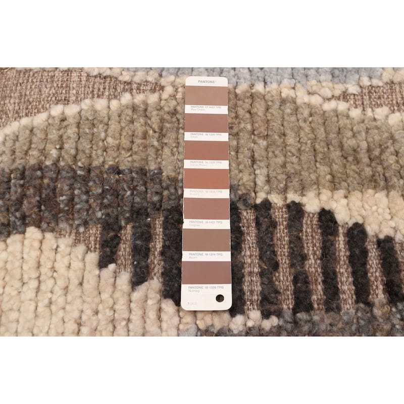 ECARPETGALLERY Hand-knotted Tangier Brown Wool Rug - 5'0 x 7'10