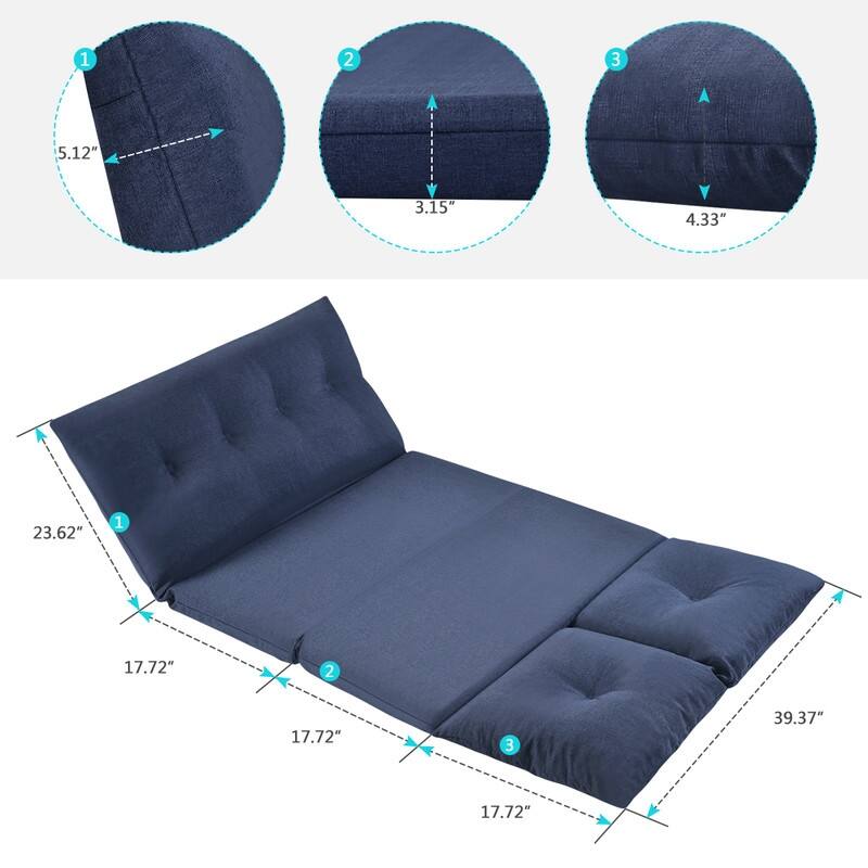 Adjustable Fabric Folding Chaise Lounge Sofa Floor Couch and Sofa