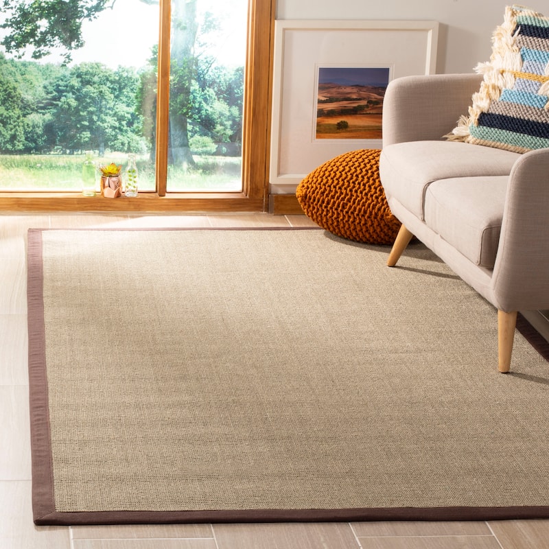 SAFAVIEH Natural Fiber Alleen Casual Border Sisal Rug - 3' x 5' - Sage/Brown