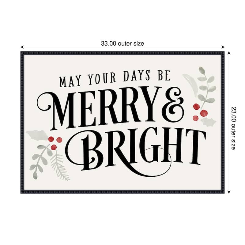 Merry Sentiment II by Victoria Barnes (33 x 23 in.), Framed Canvas Wall Art Print - Sylvie Beaded Black