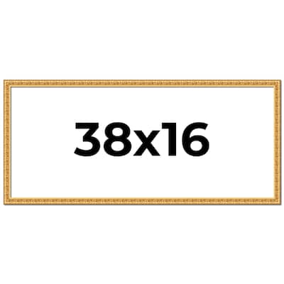 38x16 Frame Gold Real Wood Picture Frame Width 1 inches | Interior