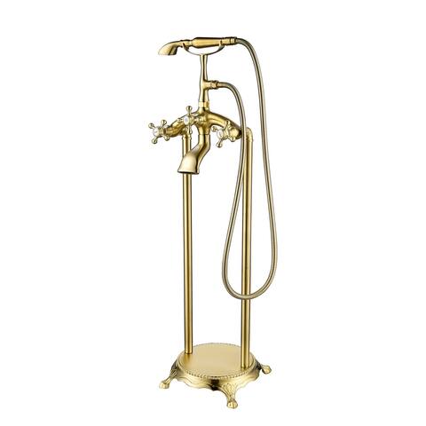 Freestanding Faucet Bathtub Floor Mounted Tub Filler with Hand Shower
