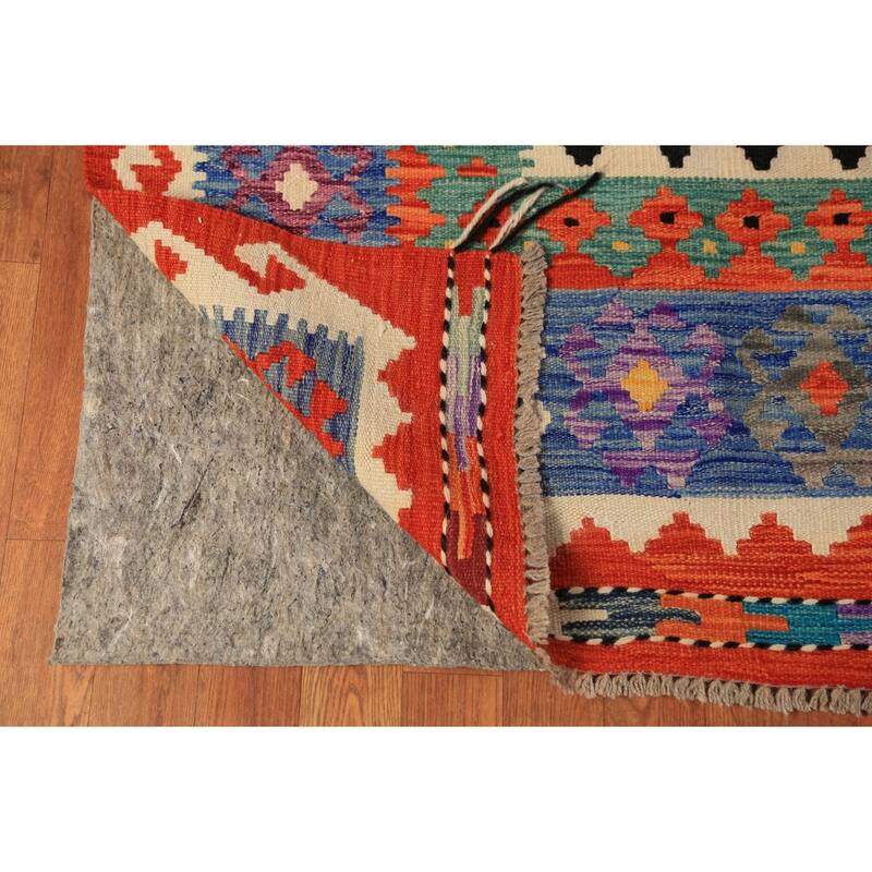 South Western Style Kilim Oriental Rug Flatweave Bedroom Wool Carpet - 8'4"x 9'9"