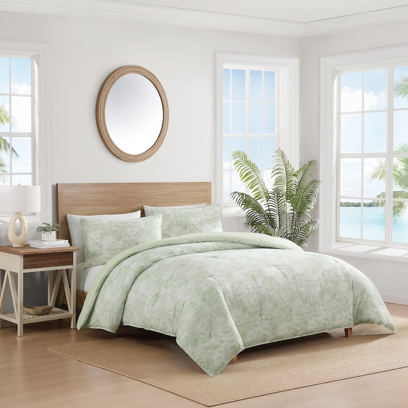 Tommy Bahama Beach Bluff Toile Cotton Green Comforter Set