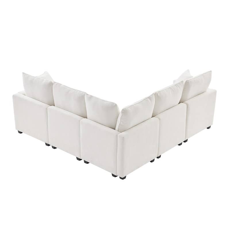 Modern Chenille Multi-Seat Sectional Sofa
