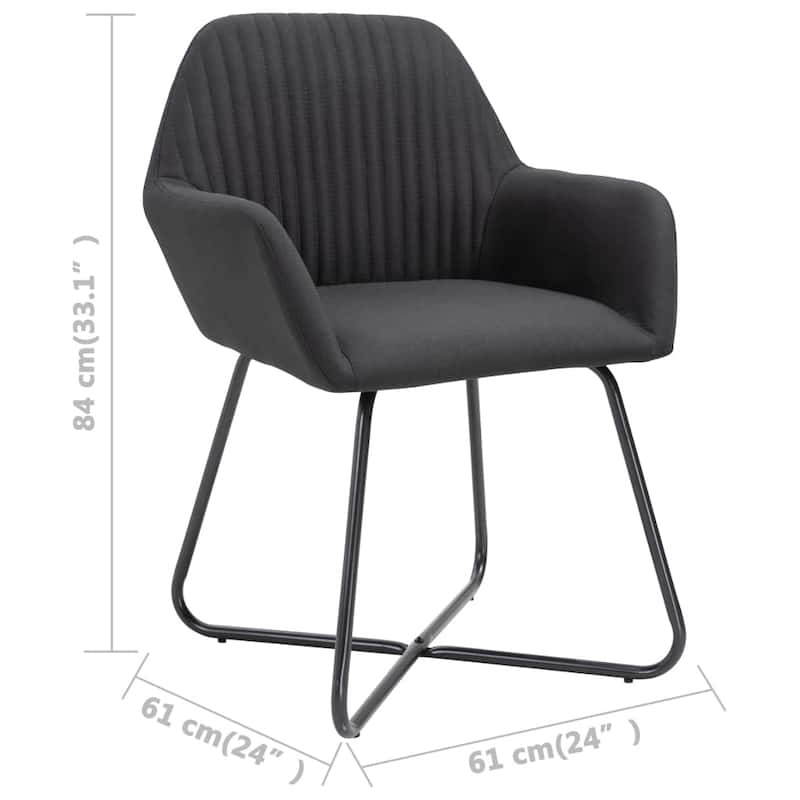 vidaXL Dining Chairs 4 pcs Black Fabric