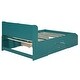 preview thumbnail 6 of 12, 2 Drawer Platform Bed Hidden Storage Drawers Bed Frame Wood Slat Support with Shelf Headboard Footboard, Twin - Dark Green