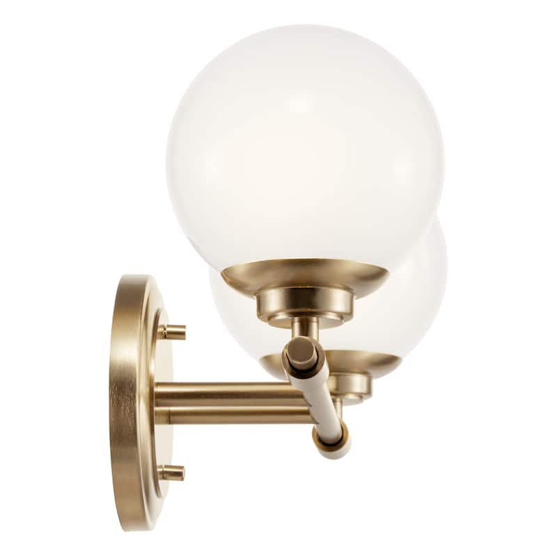 Benno 14.75 in. 2-Light Bathroom Vanity Light with Opal Glass