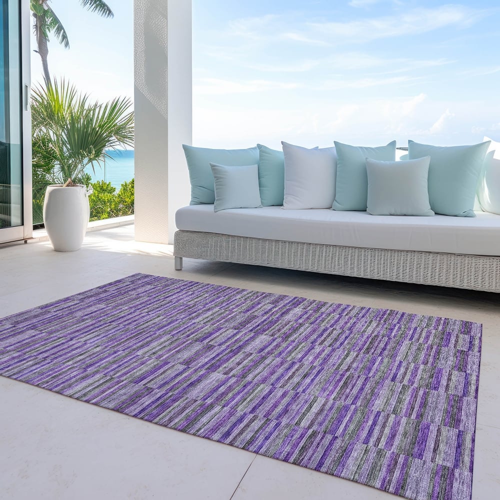 Machine Washable Indoor/ Outdoor Chantille Contemporary Geo Rug