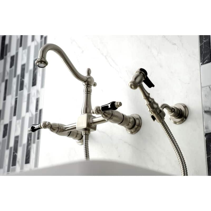 Kingston Brass Duchess 1.8 GPM Wall Mounted Widespread Bridge Kitchen