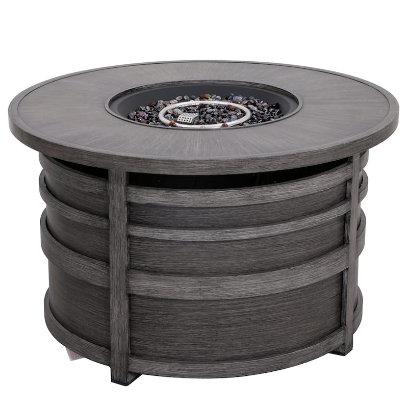 Outdoor 40 Inch Fire Pit Table, 50,000 BTU Propane Fire Pit with Lid
