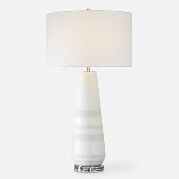 slide 2 of 7, Uttermost Santino Crackled Ivory Table Lamp - 31" H X 17" W X 17" D