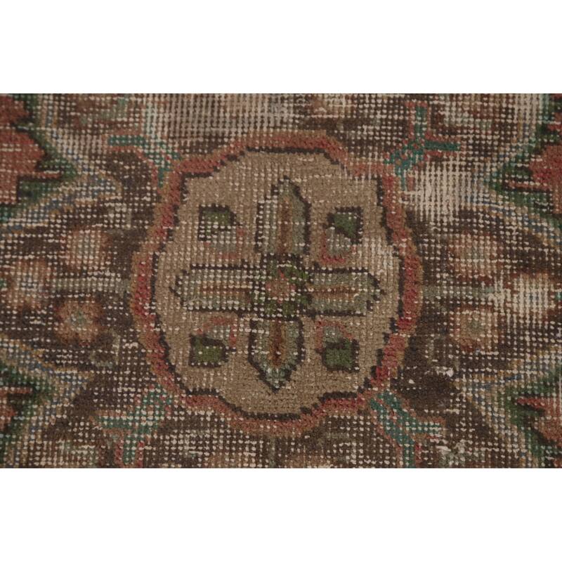 Distressed Tabriz Persian Accent Rug Handmade Wool Carpet - 3'1"x 4'7"