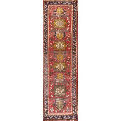 Heriz Persian Vintage Runner Rug Handmade Vegetable Dye Wool Carpet - 3'1" x 12'10"