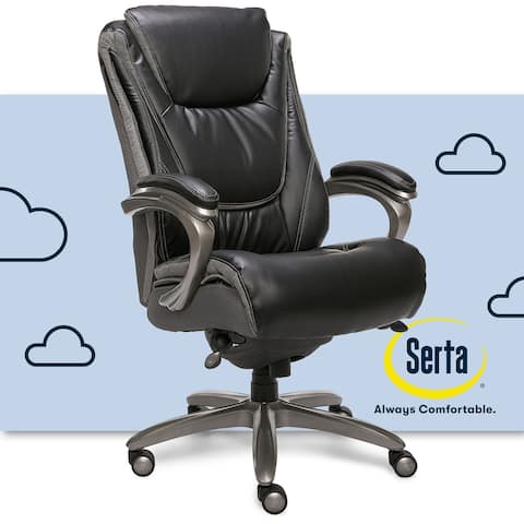 Serta Baxter Big and Tall Smart Layers Executive Office Chair, Black/ Gray