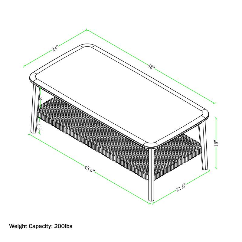 Calais Coffee Table, Warm Chestnut