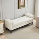 preview thumbnail 26 of 42, 66.34"W Elegant Upholstered Bench, Daybed, Ottoman with Wood Legs & 2 Bolster Pillows for End of Bed, Bedroom, Living Room