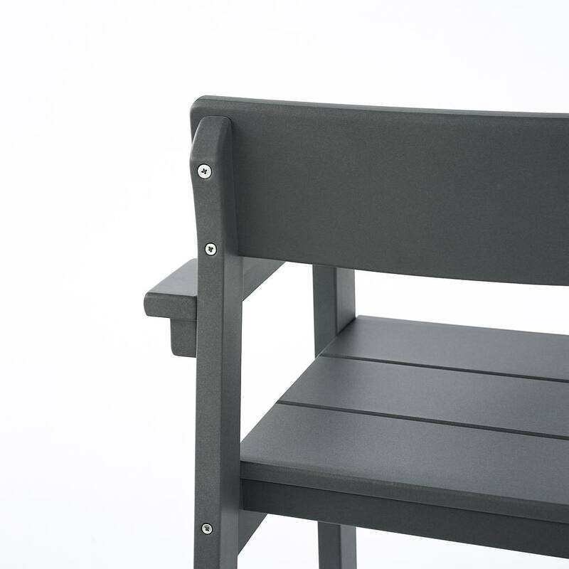 HDPE Outdoor Dining Armchairs, All-Weather Patio Chairs with Backrest & Armrests for Backyard, Deck, Porch, Garden