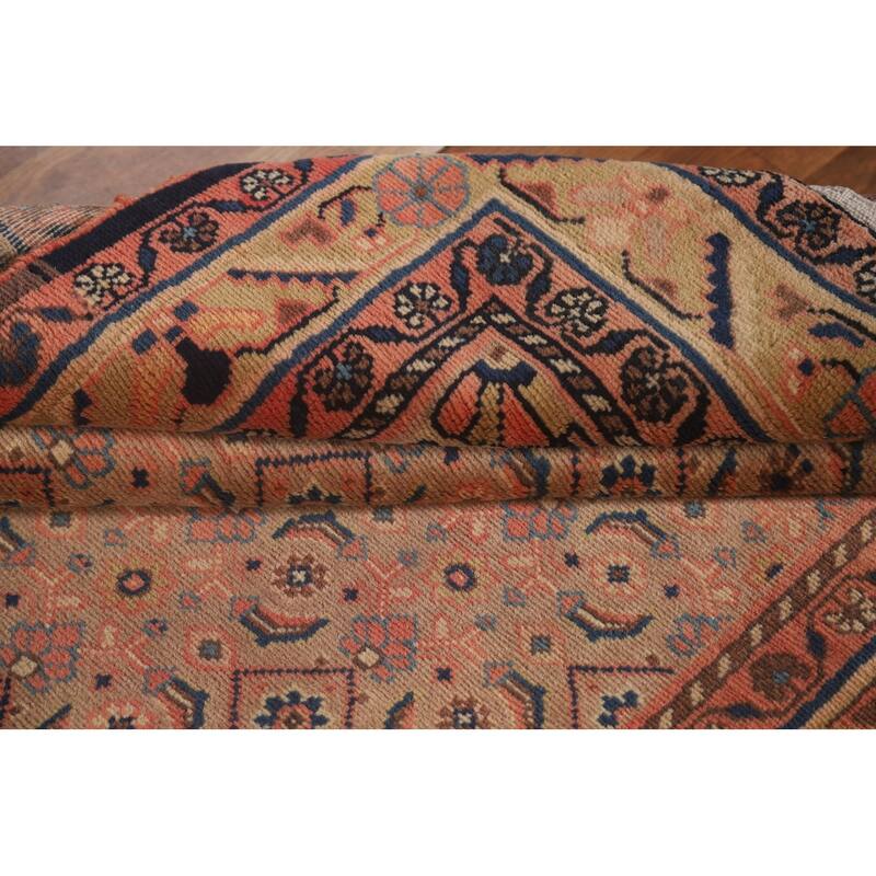 All-Over Mahal Persian Vintage Runner Rug Hand-Knotted Wool Carpet - 3'9" x 13'4"