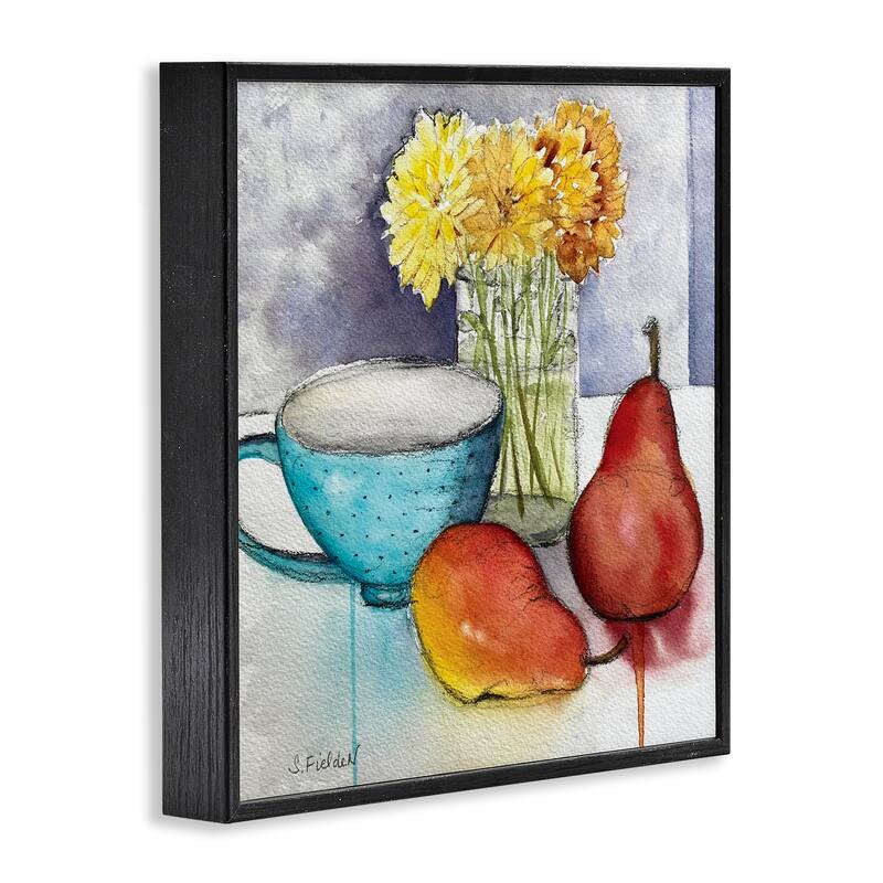 Stupell Modern Kitchen Teacup & Fruit Framed Giclee Art Design By Stephanie Fielden