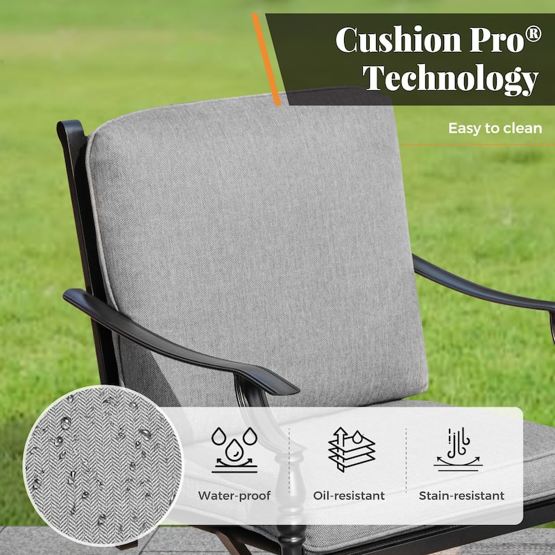 MAISON ARTS Outdoor Patio Dining Chairs Set of 2: Heavy Duty Wrought Iron (Fixed & Swivel)