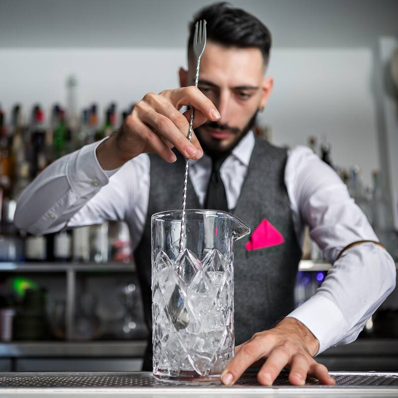 Bar Mixing Spoon, Stainless Steel Cocktail Spoon 12Inch Spiral Pattern