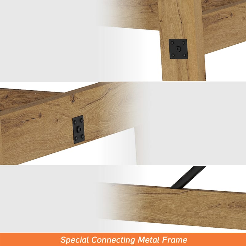 WAMPAT 4-6 Person Farmhouse Dining Table, 67.7 Inches Wide