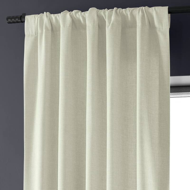 Exclusive Fabrics Italian Faux Linen Room Darkening Curtains (1 Panel) - Sophisticated Drapery for Versatile Décor