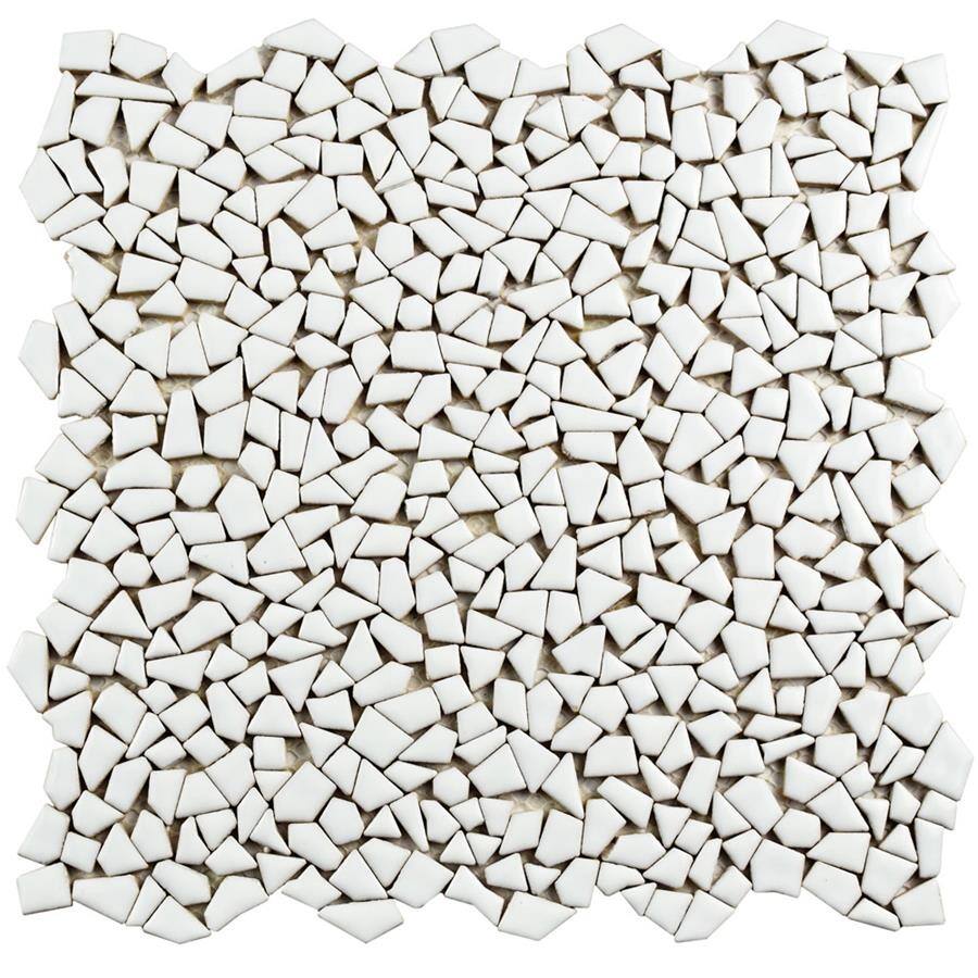 Merola Tile Jazz White 11.25" x 11.25" Ceramic Mosaic Tile