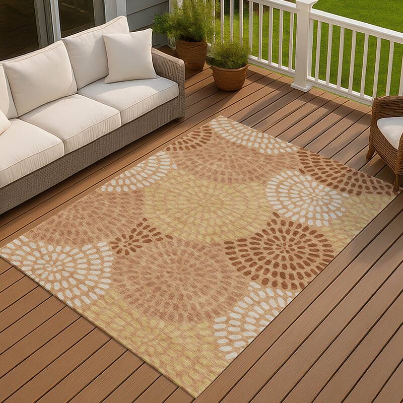 Machine Washable Indoor/ Outdoor Casual Ric Chantille Rug