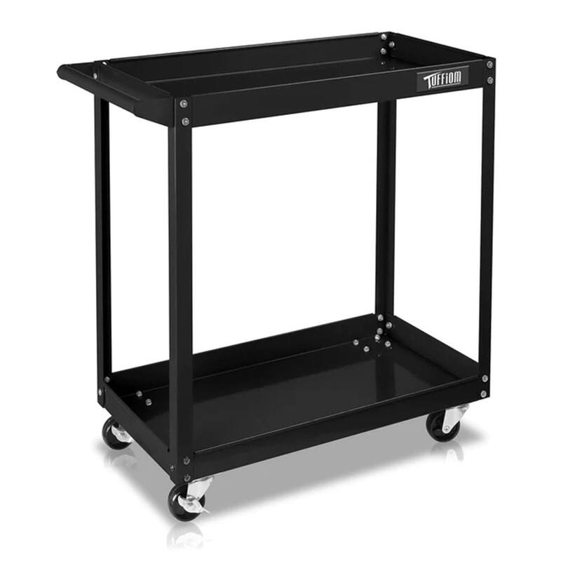 2/3 Tier Rolling Tool Cart 220 LBS Capacity Industrial Service Cart w/Wheels - 28.5"D x 14.2"W x 29.1"H