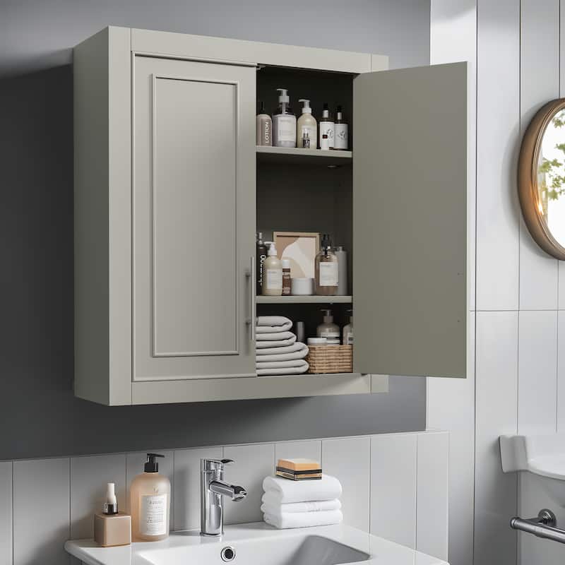 22in.W x 8in.D x 26in.H Surface-Mount Bathroom Storage Wall Cabinet