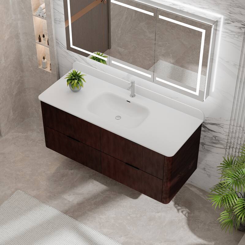 Modland 48" Fluted Floating Vanity with Sink - 48 inch