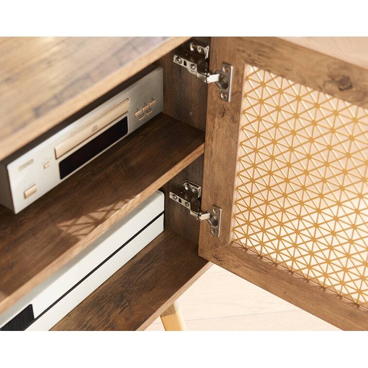 66'' Wood TV Stand Media Console For Tvs Up To 70", Classic Entertainment Center Media Console