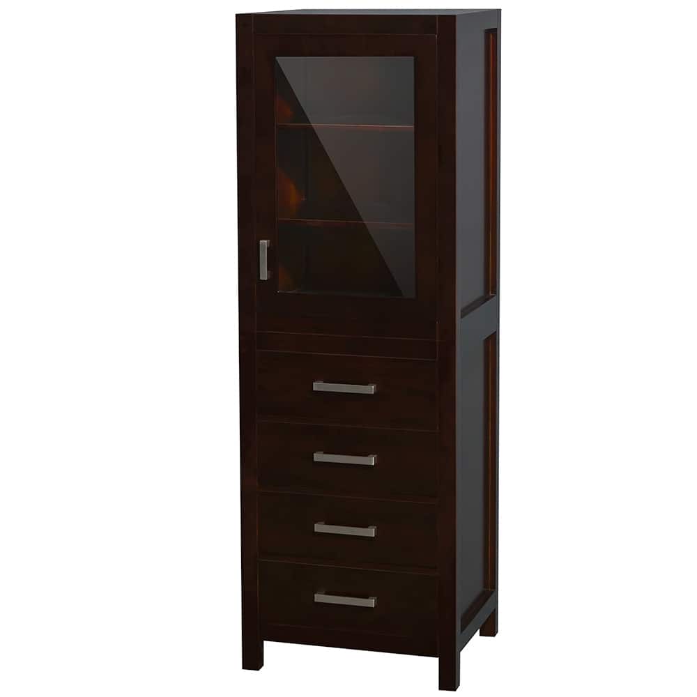 Wyndham Collection Sheffield Linen Tower with Door & Drawer Storage