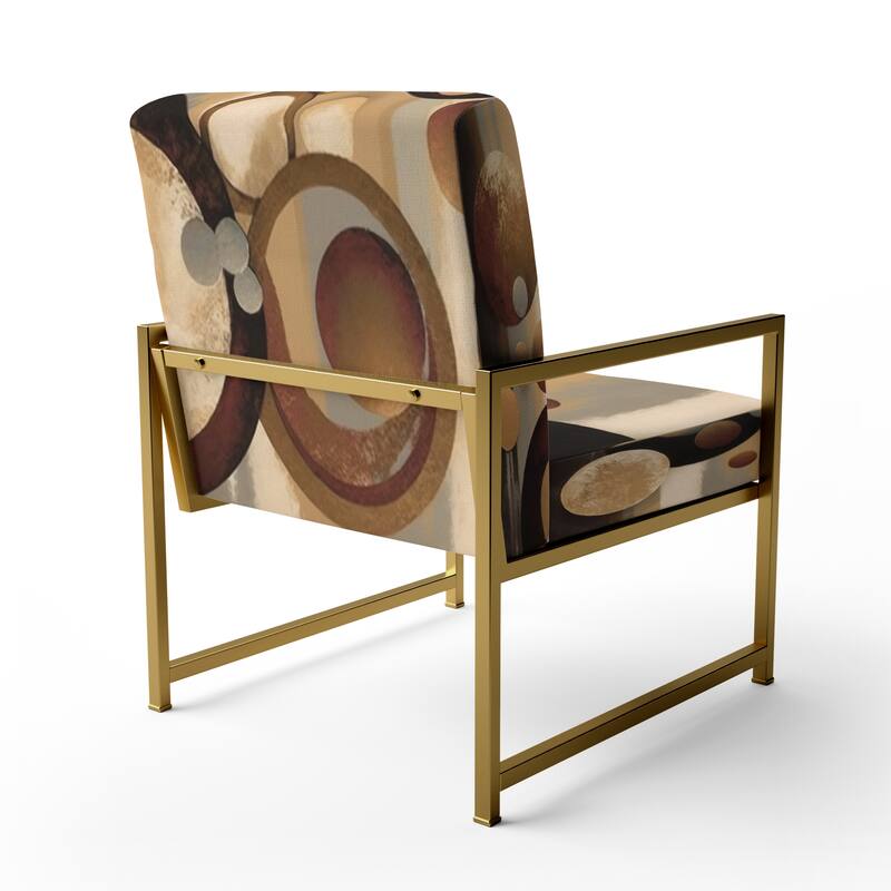 Designart "Aged Barrel Universes VI" Upholstered Abstract Accent Chair and Modern & Contemporary Arm Chair - Multiple Color
