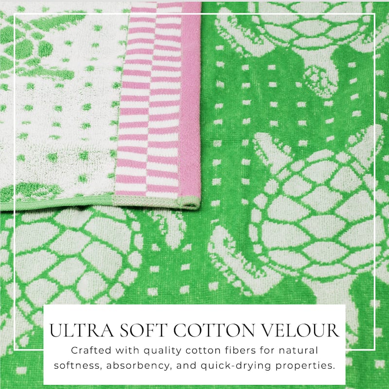 Linery & Co. 100% Cotton Jacquard 2 Pack Summer Beach Towels