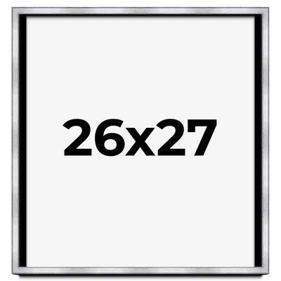 26x27 Shadow Box Frame Silver | 1.375 Inches Deep Real Wood