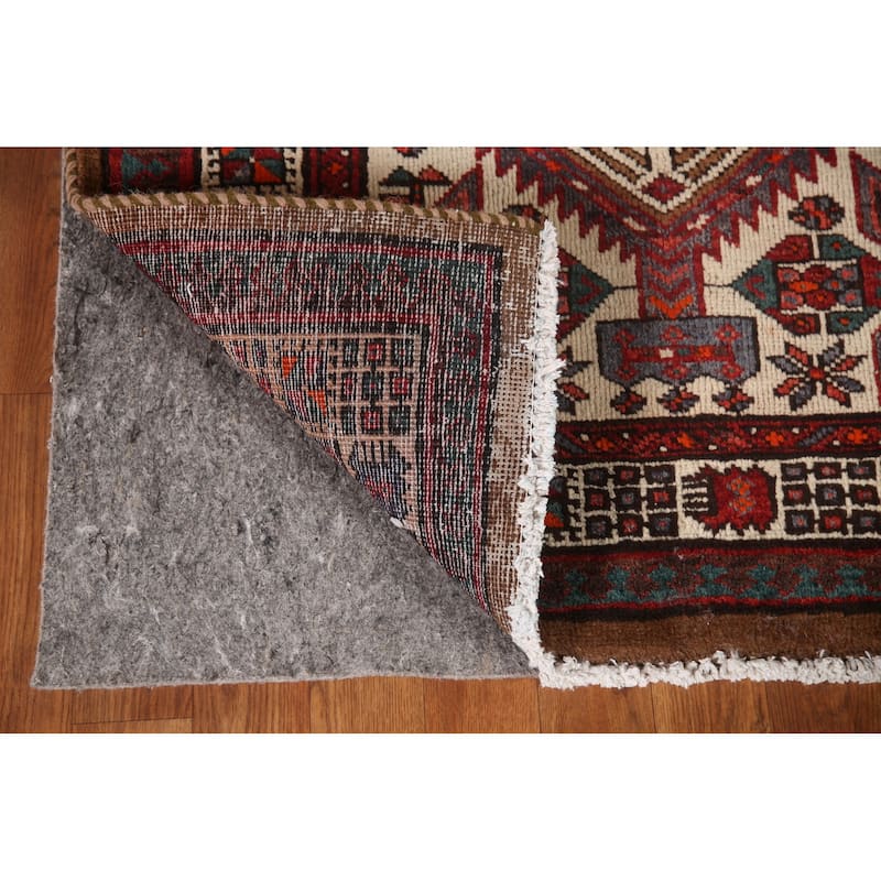 Ardebil Persian Vintage Runner Rug Hallway Handmade Wool Carpet - 3'2"x 11'5"