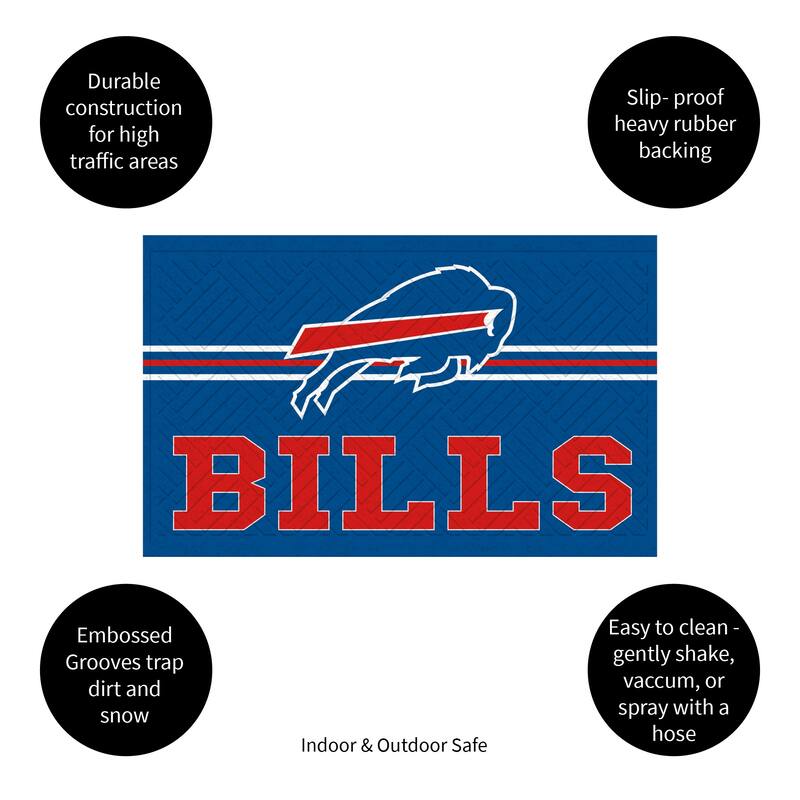 28 in. x 16 in. Embossed Mat, Cross Hatch, Buffalo Bills