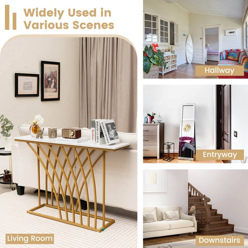 Costway 48'' Console Table Modern Accent Entryway Table Long Behind - See Details