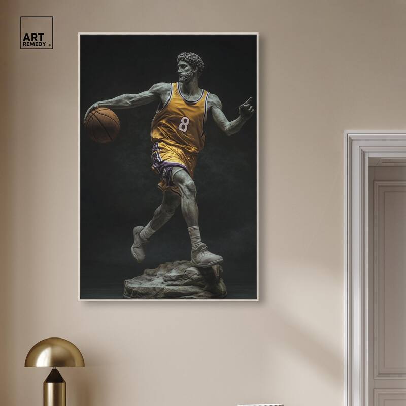 Basketball Yellow Uniform Canvas by Art Remedy