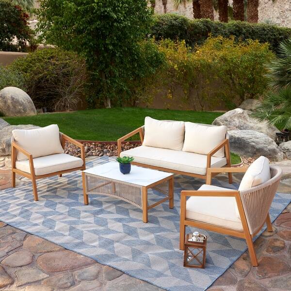 Haven Way Oak Hill 4-Piece Conversation Set - Overstock ...