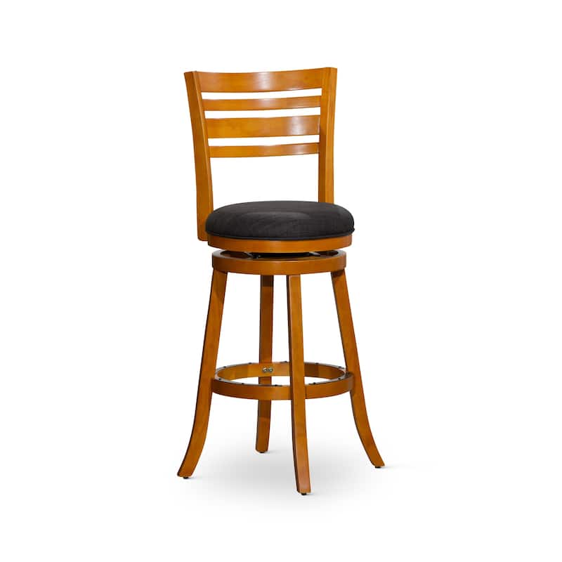 30" Bar Height Slat Back Swivel Stool