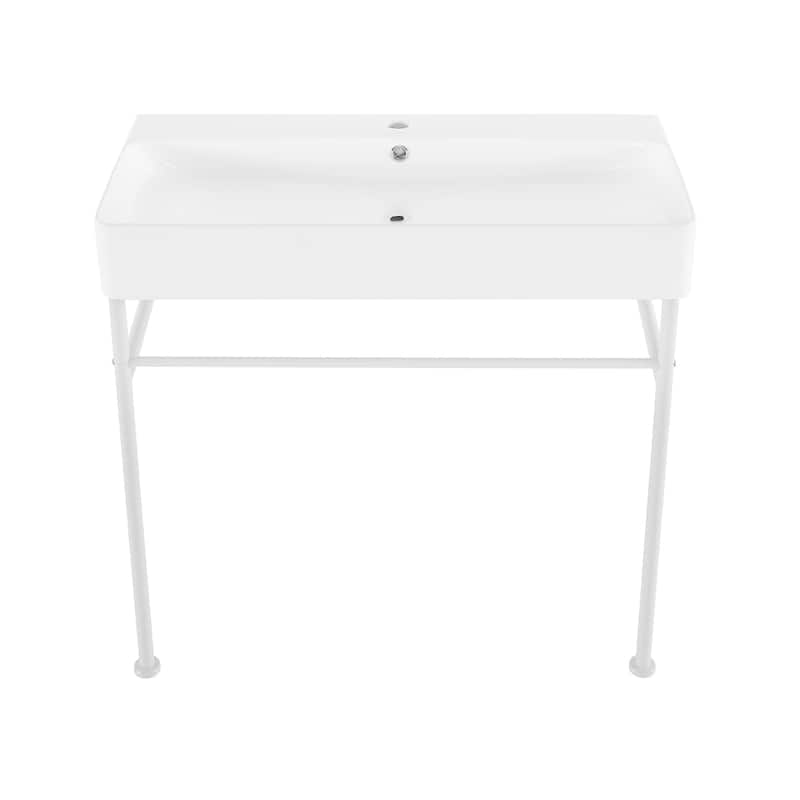 Swiss Madison SM-CS743 Carre 36" Rectangular Ceramic, Stainless Steel - Matte White
