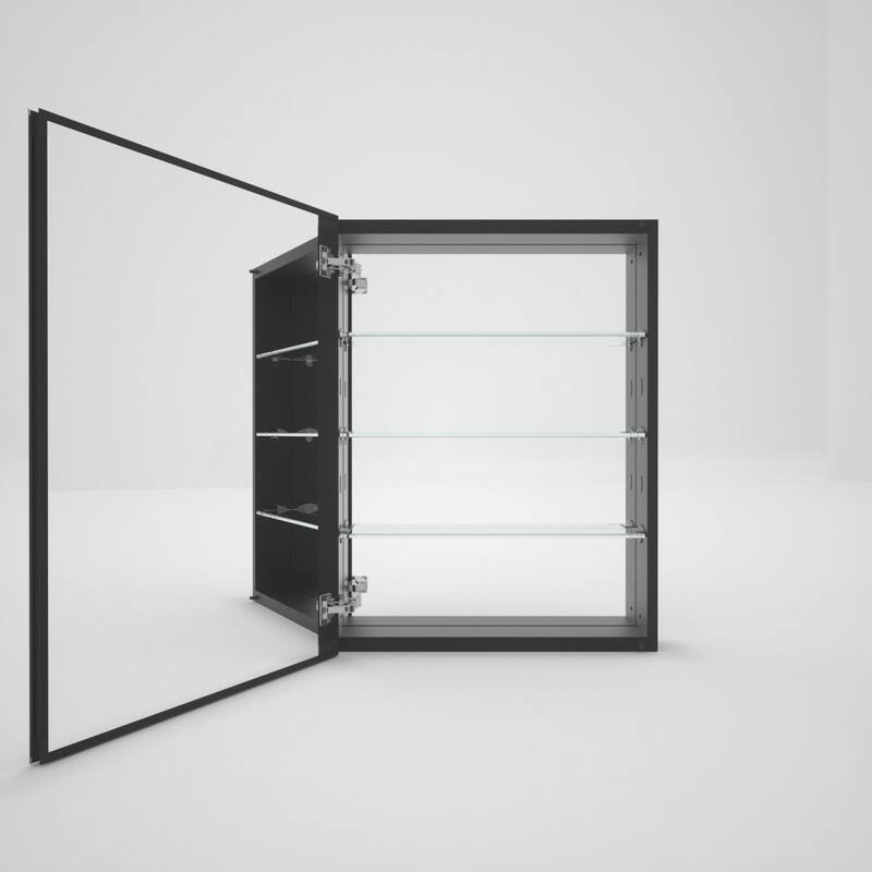 23" x 30" Rectangular Aluminum Surface Mount Medicine Cabinet with Mirror and Shelves - 23" x 30"